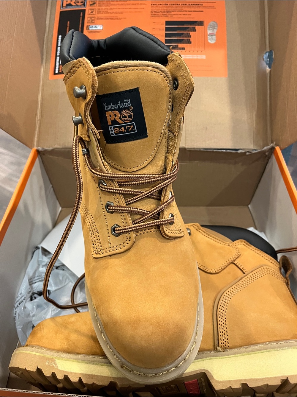 Timberland PRO Wheat/Tan Men's Steel Toe Work Boots - Picture 2 of 6